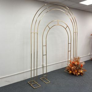 Wedding Decoration Welcome Frame 2PCS Shiny Gold Large Flower Arrangement Rack Outdoor Lawn Wedding Floral Arch Baptism Birthday Party Ornaments Display Stand