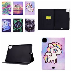 Custodie in pelle per animali dell'oceano di moda per iPad Mini 6 5 4 3 2 1 Mini6 Cute Lovely Dog Cat Horse Wolf Sea Pineapple Wallet Holder Flip Cover Borse antiurto per tablet