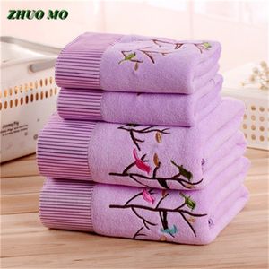 ZHUO MO 3pcs Quick-Drying Cartoon trees 3 colors Microfiber Towel Set Bath Towel Face Beach Towel Adult toallas for Bathroom T200529