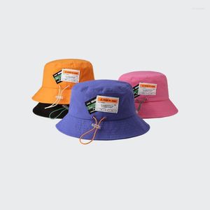 Beralar Bahar Yaz Çocuk Balıkçı Şapkası Basit Mektuplar Erkek Kız Çocuk Havzası Açık Güneş Kapağı Özel Drawstring Buck Hatsberets Oli