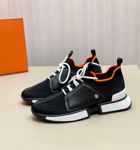 Summer Expert Sneaker Shoes Men's Knit Calfskin Leather Low Top Light Sole Mesh Bteathable Sports Technical Trainers Casual Walking EU38-46