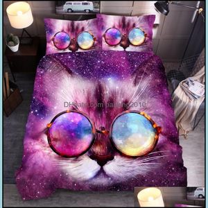 Sängkläder set leveranser hem textilier trädgård 3d tryck elände set drottning dreamcatcher katt hund duvet er vild djur sängklotestribal sängöverdrag d