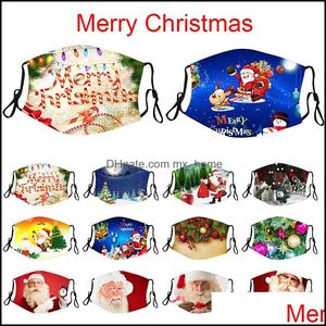 Fashion Christmas Masks Deer Printed Xmas Face Anti Dust Snowflake Mouth Er Washable Reusable With Filters Drop Delivery 2021 Designer House
