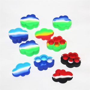 Scatole da 22 ml Contenitore in silicone a forma di nuvola in colori assortiti per Dabs Contenitori rotondi in silicone Barattoli di cera Contenitore Dab