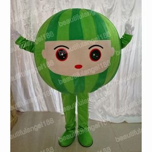 Costume da mascotte di anguria carino di Halloween Costume da mascotte di frutta di cartone animato di alta qualità in peluche Anime personaggio a tema carnevale di Natale per adulti festa di compleanno vestito operato