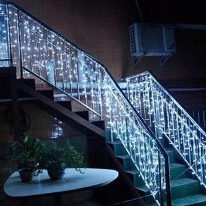 Saiten Weihnachtsgirlande LED Vorhang Eiszapfen Lichterkette 220V 3 1m 120Leds Indoor Drop Party Garten Bühne Outdoor Dekoratives LichtLED