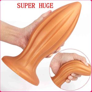 Nxy Anal Toys Huge Plugs with Suction Cup Silicone Realistic Dildo Butt Plug Anus Expander Sextoys for Men Vagina Dilator Erotic Products 220510