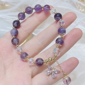 Spring New Amethyst Bracelet Feminino Feminino Elegante Micro-Inclinação Borboleta Borboleta Bracelet Live Broadcast Student Girlfriends Bracelet