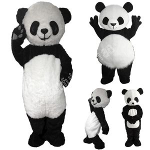 Halloween Panda Mascot Character Costume High Quality Cartoon Plush Animal Anime theme character Adult Size Christmas Carnival Festival Fancy dress