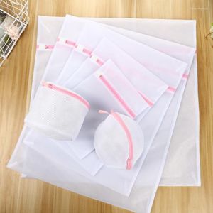 Clothing Machine Wahsing Bag Foldable Zipper Lingerie Women Bra Underwear Socks Care Pouch Net Mesh Basket Household Laundry Bags