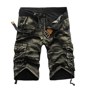 Pantaloni corti estivi in cotone mimetico fresco estivo Abbigliamento comodi Pantaloncini cargo da uomo mimetici senza cintura 220614