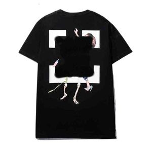 Dans Için T Shirts toptan satış-Kapalı Erkek Tişörtleri Offs Yaz Moda Beyaz ve Kızlar Yağlı Boya Kısa Kollu Unisex T Shirt Baskılı Mektup Arka Baskı