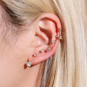 Cartilage Rhinestones Piercing Stud Earrings Women Girls Wedding Bridal Fashion Statement Jewelry Accessories