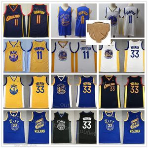 Finaller Adam Basketbol James Wiseman Jersey 33 Klay Thompson 11 Takım Renk Beyaz Siyah lacivert Spor Hayranları için Dikişli ve Nakış