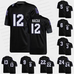 Mit Washington Huskies Black Premier Football Jersey Elijah Molden Sean McGrew Richard Newton Dylan Morris Puka Nacua Laiatu Latu Trent McDuffie