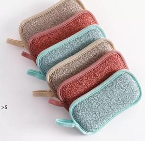 Double Sided Kitchen Magic Pulizia Spugna Spubber Spugne Spugnes Piatto Asciugamani Tappeto per scouring Pads Brush Brush Wipe Pad BBB14991