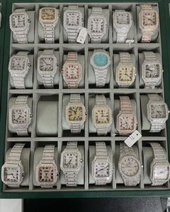 Relógios de luxo relógios masculinos relógios de grife relógios de movimento de alta qualidade relógios homens moissanite relógio gelado relógio de diamante montre relógio mecânico automático 084
