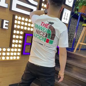 Trendy Print Letter Men's T-shirt Short Sleeve Handsome Casual Male Clothes High-quality New Designer Man Tees Plus Size M-7xl