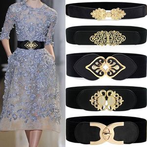 Cintos Casuais Ladies Elastic Wide Dress Dress Fashion Belt Decorativo para mulheres designer de luxo Red Ciéis pretos brancos