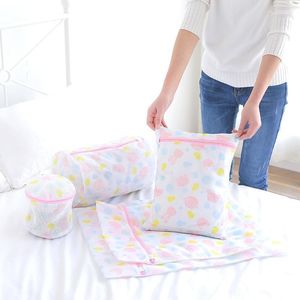 5Pcs/set Mesh Laundry Bag Women Bra Underwear Lingerie Clothes Socks Wash Pouch Home Cleaning Products Case Bags