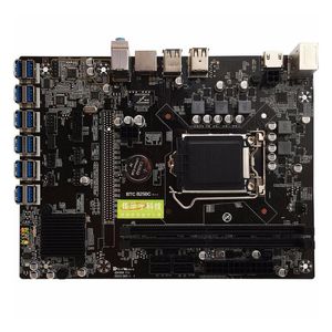 Moderbrädor BTC Mining Machine Moderbräda ATX LGA1151 12 Grafkortslucka USB3.0 till PCI-E-gränssnitt Intel 1151motherboards