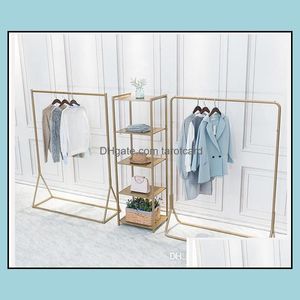 Landing Coat Hanger Golden Clothing Racks Bedroom Furniture Simple Display Of Mens And Womens Clothes Underground Art Hangers Drop Delivery
