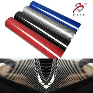 Wholesale tablet stickers decal resale online - 100 cm High Glossy D Carbon Fiber Wrapping Vinyl Film Motorcycle Tablet Stickers And Decals Auto Accessories Car Styling