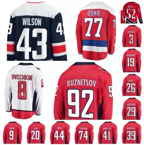 2022 Alex Ovechkin Hockey Jersey T J Oshie Evgeny Kuznetsov Nicklas Backstrom Tom Wilson Vitek Vanecek Custom Stitched Men Women Jeugd Jerseys