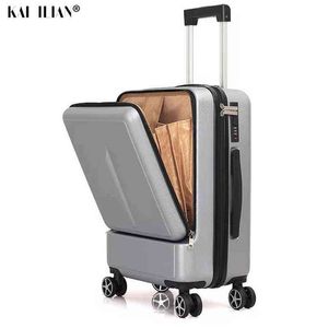 Inch Women Rolling Travel Luggage Suitcase Case With Laptop Bag Men Universal Wheel Trolley Abs Box fashion J220708 J220708