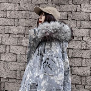 Kadınlar Down Parkas M-5XL Artı Boyut Sıcak Parka Ceket Kış Paltosu Sıkıştırılabilir Kaput Faux-Fur Trim Fermuar Büyük Boy Ceketler 4xl Luc