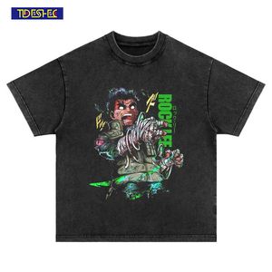 Herr t shirts män mode hip hop tvättade t shirt överdimensionerade japan anime grafisk tryckt tshirt vintage kort ärm streetwear hiphop teesmeMe