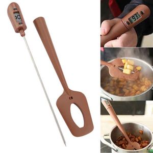 Digital Cooking Thermometer Double Use Silicone Scraper Spatula Cooking Food Thermometer Household Baking Tool