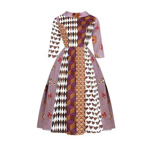 Ubranie etniczne damskie sukienki z nadrukiem afrykański tradycyjne swobodne stroje ubrania 2022 seksowne back v-deters sukienki kobietetniczne
