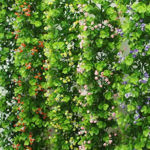 Artificial Eucalyptus Garland with Gypsophila White Blue Purple Pink 1.8Meters Fake Greenery Flowers Vines Faux Hanging Plants Wedding Decor