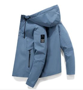 Kurtka męska swobodny wiosenny wiosenny jesienna kurtka z kapturem moda zamek błyskawiczny Slim Cargo Windproof Sportswear dla mężczyzn