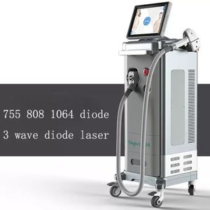 Hot Selling 808nm Diode Laser Hårborttagning Permanent Snabbeffekt Smärtfri skönhetsutrustning 755 /808/1064NM 3 Våglängder Ice Laser Skin Rejuvenation Machine