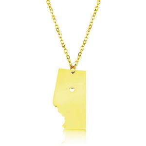 Collane con ciondolo Elfin Trendy 304 Acciaio inossidabile Alberta Mappa Collana Cuore di alta qualità Gioielli da donna GiftPendant