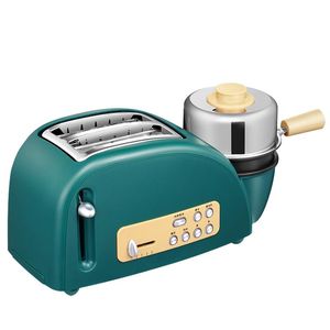 Twórcy chleba Zielone wielofunkcyjne śniadanie Toster ciepłe mleko smaż jajko mini-toaster
