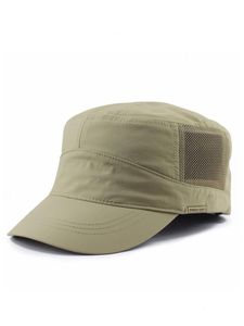 Zagraniczna siatka płaska czapka dorosła lato na zewnątrz cienki poliester szczytowy kapelusz mężczyzna i kobiety wielka armia wojskowa 55-60 cm