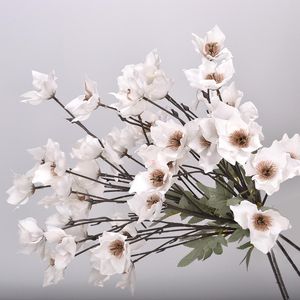 Decorative Flowers  Wreaths Simulation 6-Head Daffodils Autumn Color European-style Peony High-end Wedding El Flower Arrangement Retro