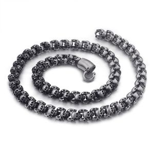 Ancient Silver Skeleton Stainless Steel Chains Bracelets Punk Men's Personality Hip Hop Rock Necklaces Bangle Jewelry