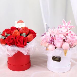 Gift Wrap Round Flower Box Wedding Party Flowers Decoration Tools Handicraft Storage Portable Birthday Bouquet BucketGift