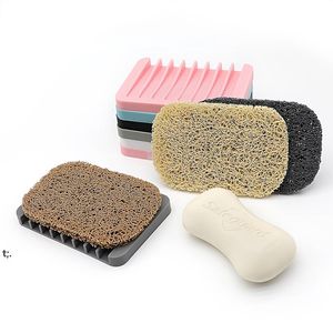 SOAP Saver Bar منصات استنزاف الذات غير زلة الصابون المدخرات صينية حصيرة للحمام مطبخ حوض RRB14941