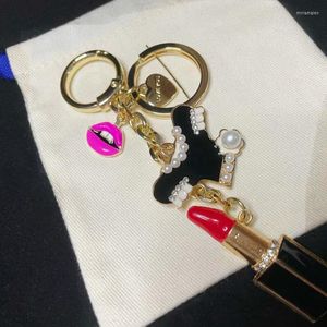 Keychains Charm Keychain Bag Chain Jewelry Clothes Lipstick Diamond Metal Material Silver Miri22