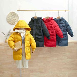 2022 nuova moda invernale per bambini giacca per ragazze bambini più giacca di velluto spesso grande giacca lunga vergine calda per l'inverno freddo J220718