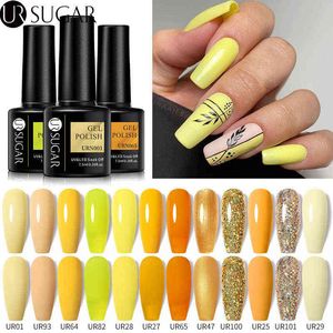 NXY Nail Gel Yellow Series Color Polish Lack Neon Glitter suga av UV LED-konst Manikyr S 0328