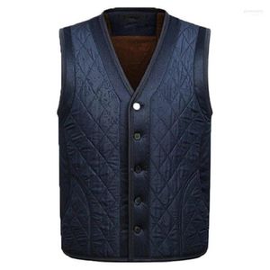 Gilet Waidx Gilet Gilet da uomo senza maniche Giacca in pile da uomo Gilet da uomo caldo invernale spesso Gilet blu allentato vecchio Chaleco Gocce Guin22