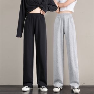 Calças femininas femininas streetwear corredores tamanho grande cintura cintura estilo coreano moda larga perna harajuku sweatpants baggy 220325