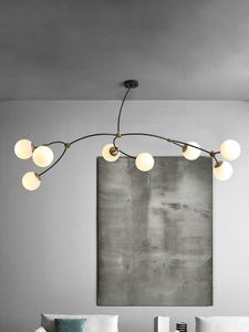 Pendellampor nordisk stil och lyktor modern minimalistisk konst magisk bönor molekylär lampa matsal ljuskrona levande lyftändare