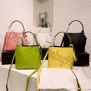 Mini dimensões da marca de luxo 19x18cm Balde Bolsas Crossbody Bags Mulheres Couro Genuíno Pequeno Verão Mint Bolsas de Mint